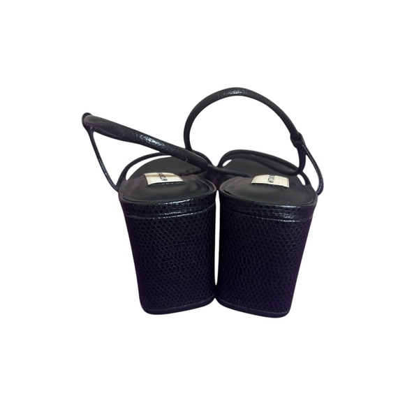 Vince Camuto black asymmetric vamp strap heels. Size 7.5. - Picture 3 of 3